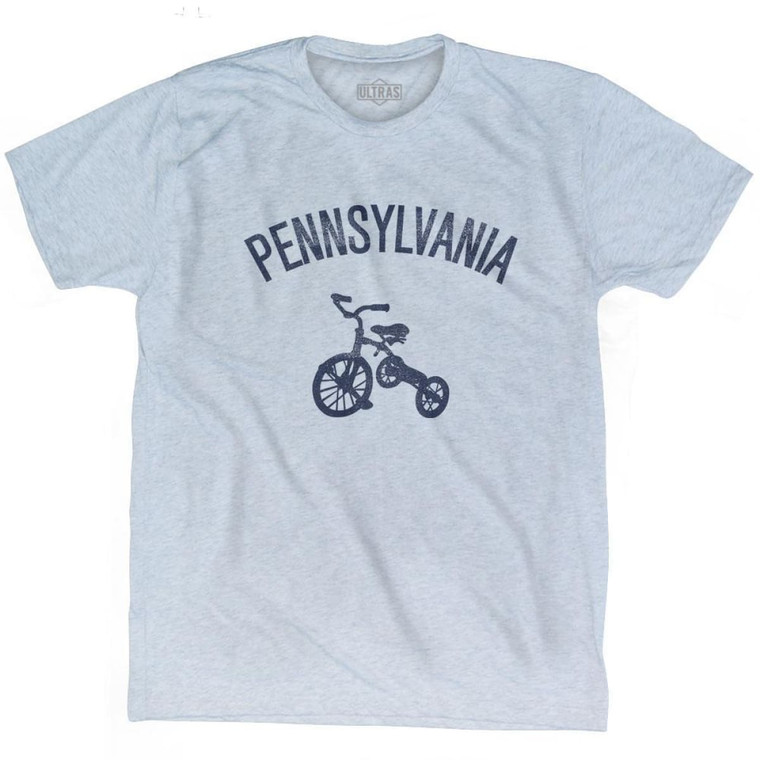 Pennsylvania State Tricycle Adult Tri-Blend T-shirt - Athletic White