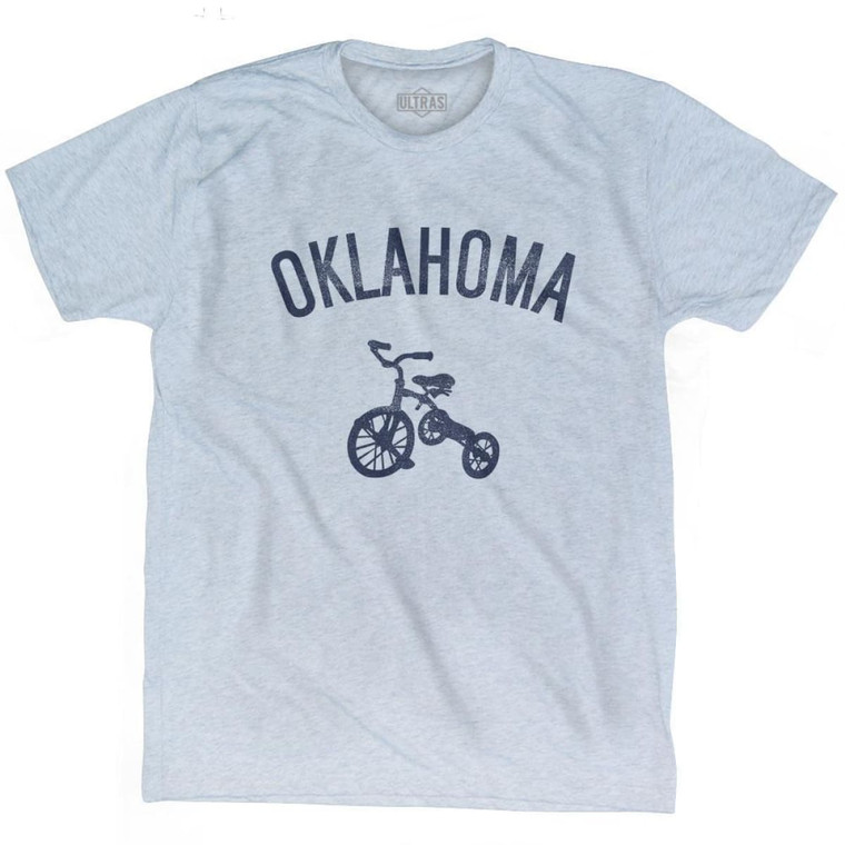 Oklahoma State Tricycle Adult Tri-Blend T-shirt-Athletic White