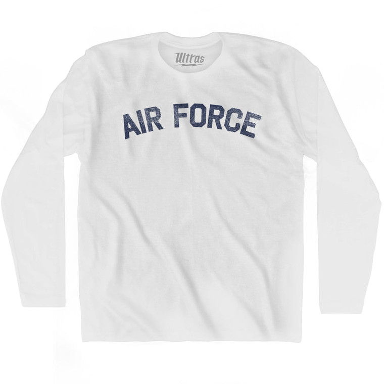 Air Force Adult Cotton Long Sleeve T-shirt - White