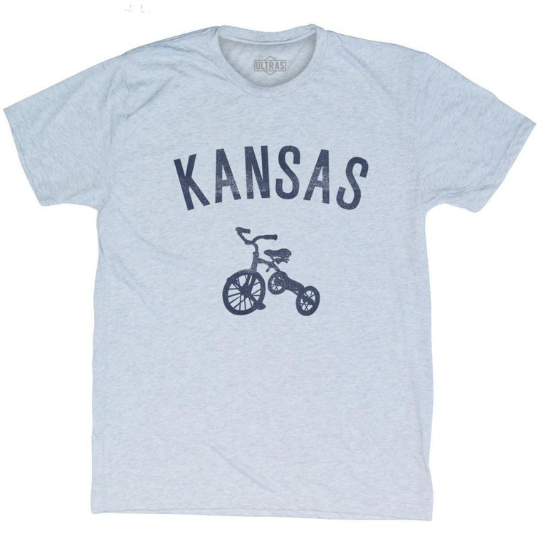 Kansas State Tricycle Adult Tri-Blend T-shirt - Athletic White