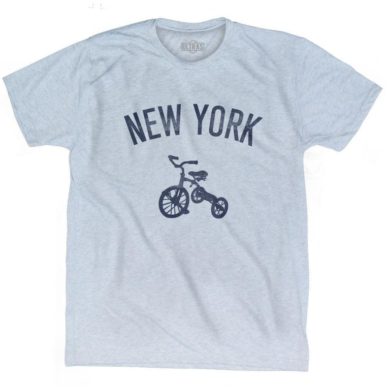 New York State Tricycle Adult Tri-Blend T-shirt - Athletic White
