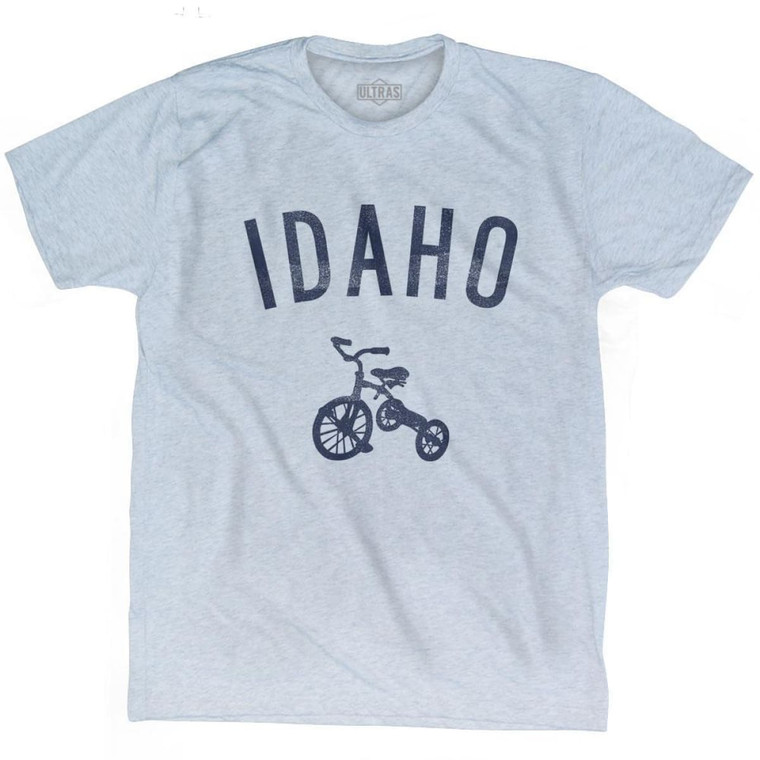 Idaho State Tricycle Adult Tri-Blend T-shirt - Athletic White