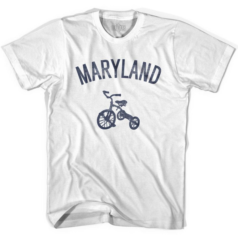 Maryland State Tricycle Youth Cotton T-shirt - White