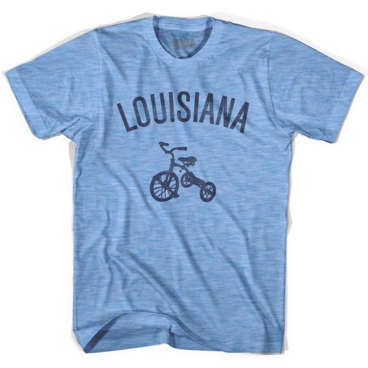Louisiana State Tricycle Adult Tri-Blend T-shirt - Athletic Blue