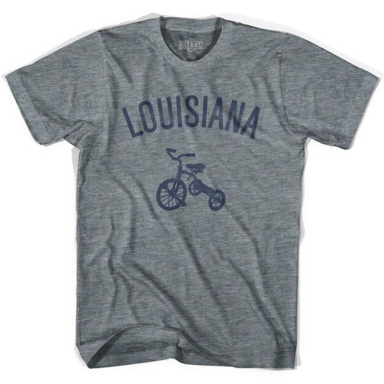 Louisiana State Tricycle Adult Tri-Blend T-shirt - Athletic Grey