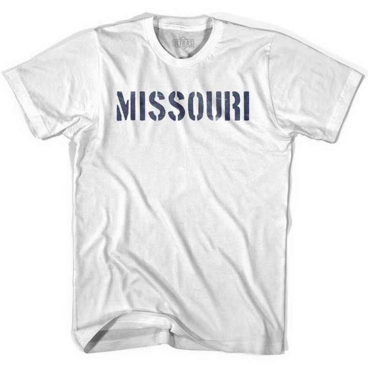 Missouri State Stencil Youth Cotton T-shirt - White