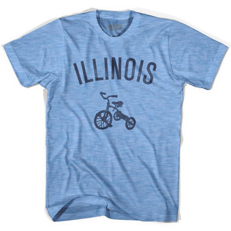 Illinois State Tricycle Adult Tri-Blend T-shirt - Athletic Blue