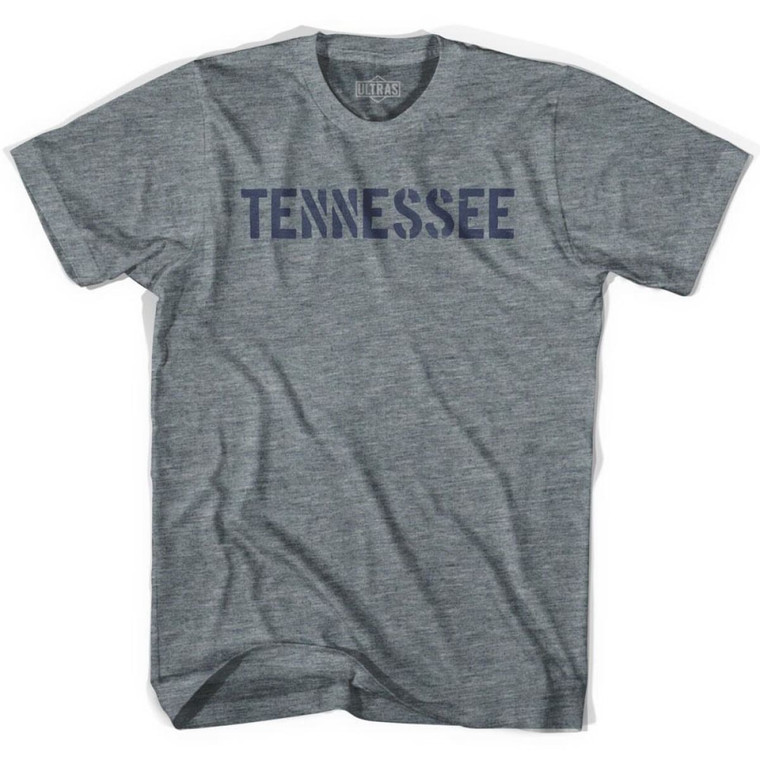 Tennessee State Stencil Youth Tri-Blend T-shirt - Athletic Grey