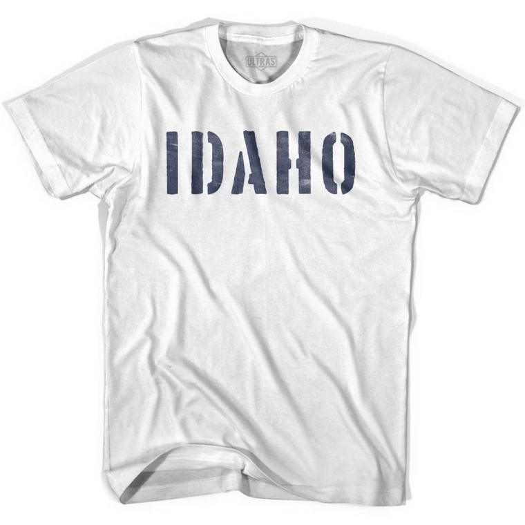 Idaho State Stencil Youth Cotton T-shirt - White