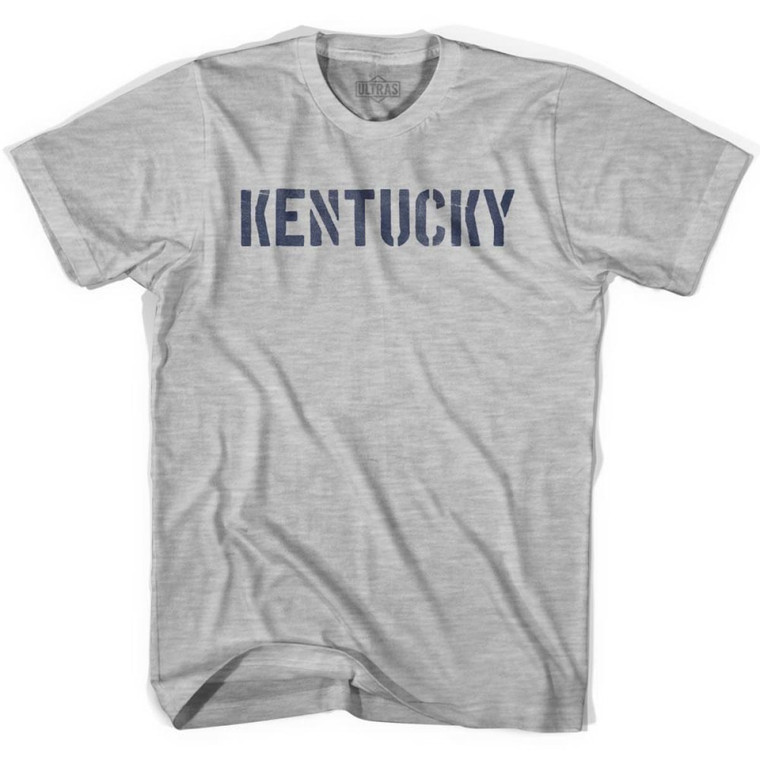 Kentucky State Stencil Adult Cotton T-shirt - Grey Heather
