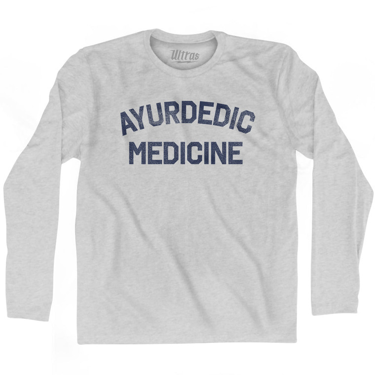 Ayurdedic Medicine Adult Cotton Long Sleeve T-shirt - Grey Heather