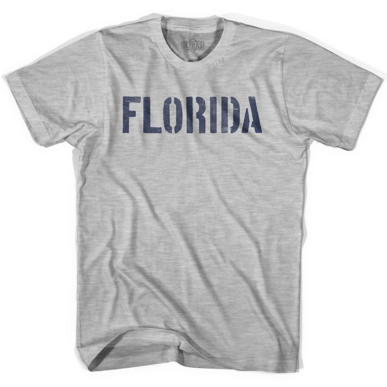 Florida State Stencil Womens Cotton T-shirt - Grey Heather