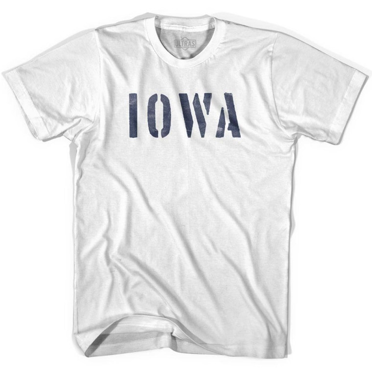 Iowa State Stencil Womens Cotton T-shirt - White