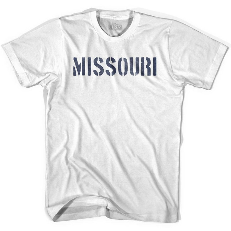 Missouri State Stencil Womens Cotton T-shirt - White