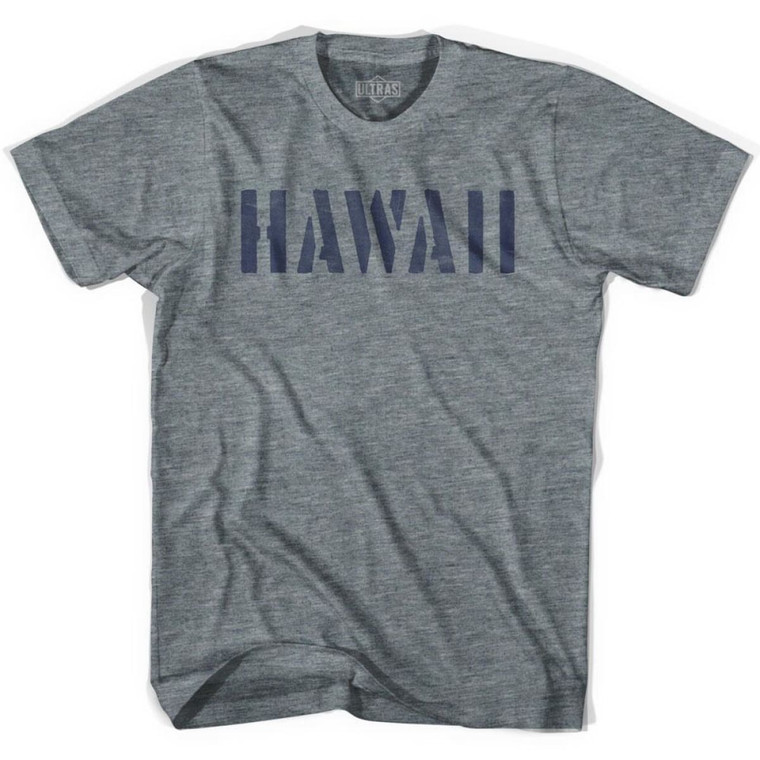 Hawaii State Stencil Womens Tri-Blend T-shirt - Athletic Grey