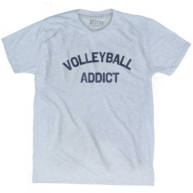 Volleyball Addict Adult Tri-Blend T-shirt - Athletic White