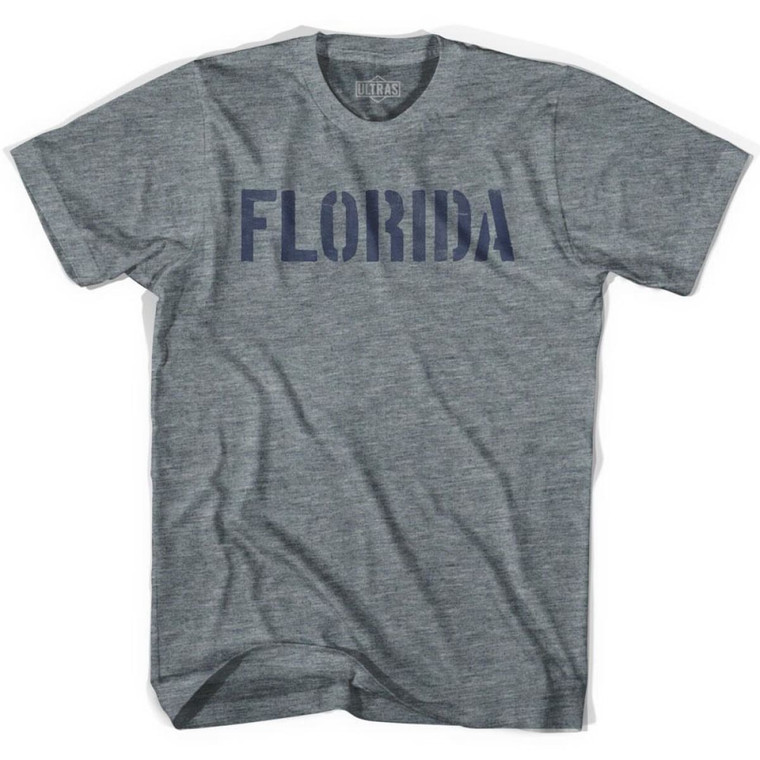 Florida State Stencil Adult Tri-Blend T-shirt - Athletic Grey