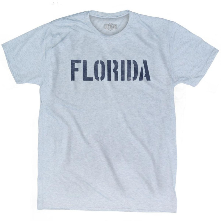Florida State Stencil Adult Tri-Blend T-shirt - Athletic White