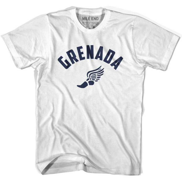 Grenada Running Winged Foot Track T-shirt-Adult - White