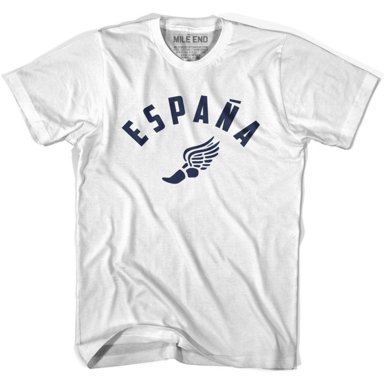 Espana Running Winged Foot Track T-shirt-Adult - White