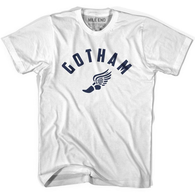 Gotham Running Winged Foot Track T-shirt-Adult - White