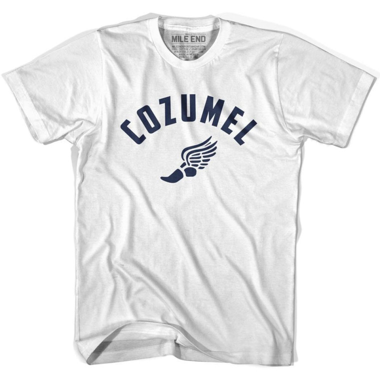 Cozumel Running Winged Foot Track T-shirt-Adult - White