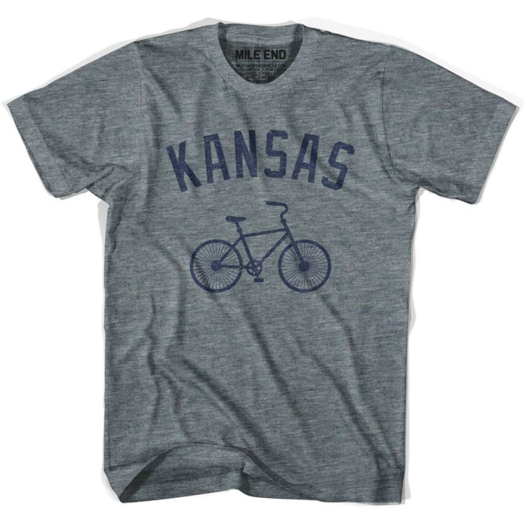 Kansas Vintage Bike T-shirt-Adult - Athletic Grey