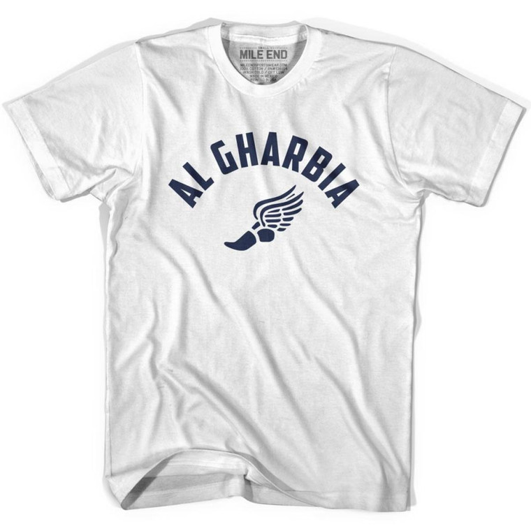 Al Gharbia Running Winged Foot Track T-shirt-Adult - White