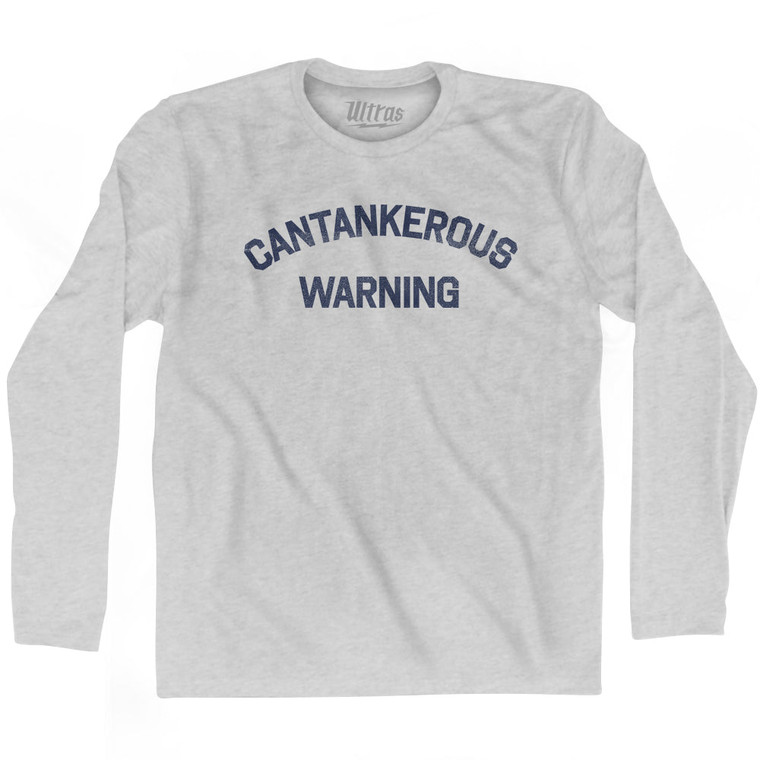 Cantankerous Warning Adult Cotton Long Sleeve T-shirt - Grey Heather