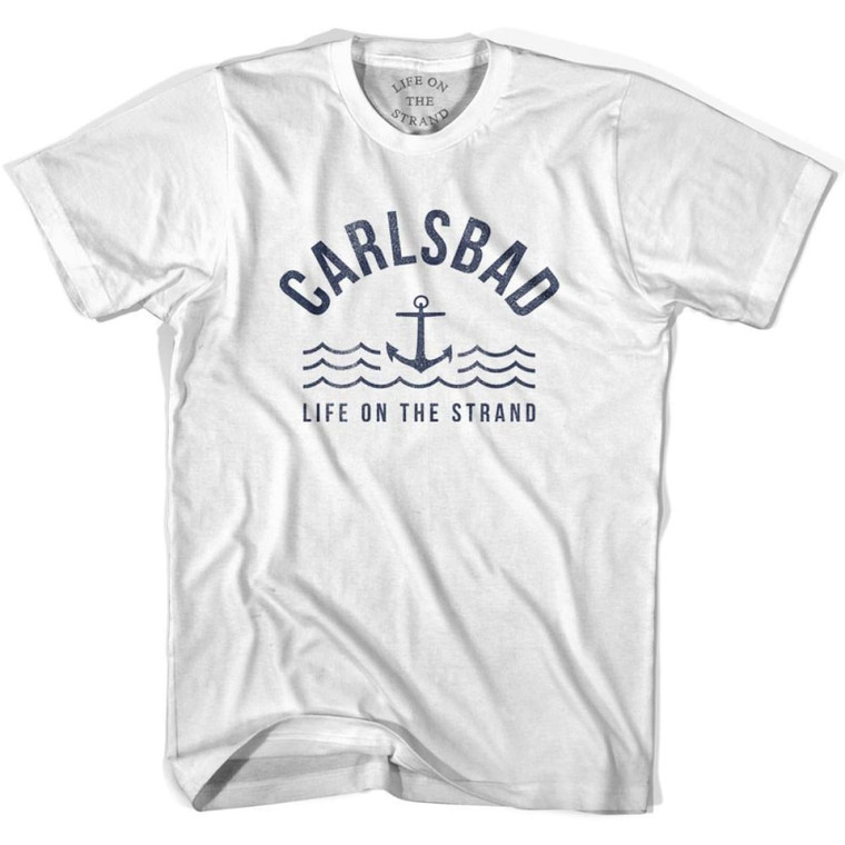 Carlsbad Anchor Life on the Strand T-shirt-Adult - White