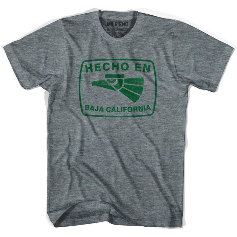 Hecho En Baja California Vintage T-shirt-Adult - Athletic Grey