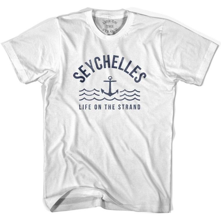 Seychelles Anchor Life on the Strand T-shirt-Adult - White