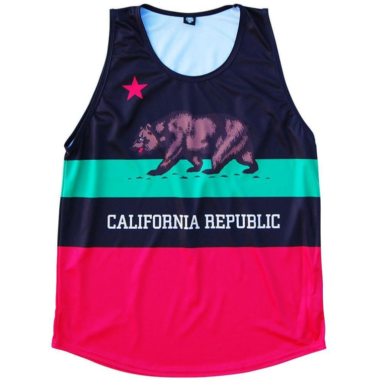 California Flag Sport Tank-Adult Made In USA - Black