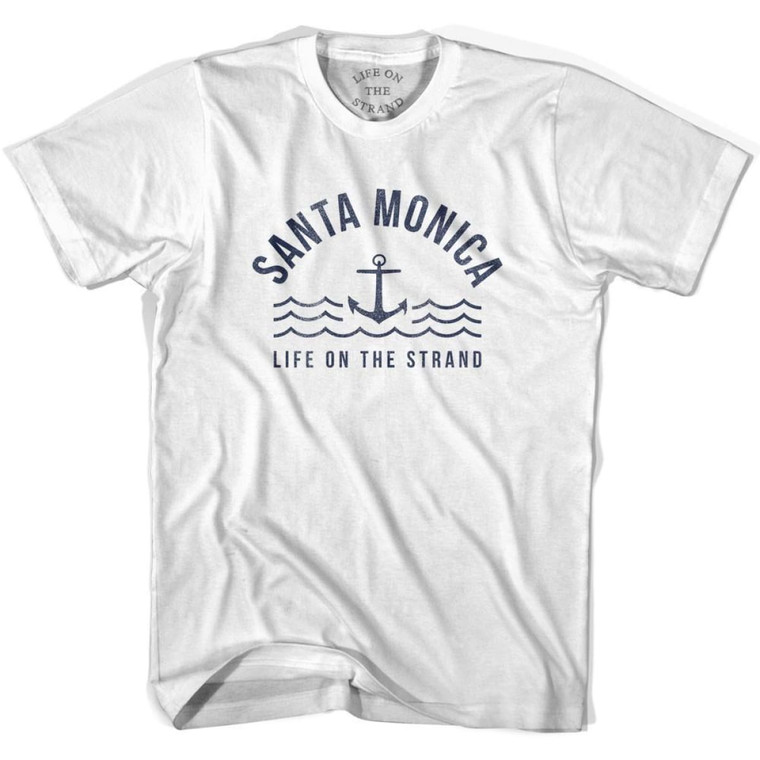 Santa Monica Anchor Life on the Strand T-shirt-Adult - White