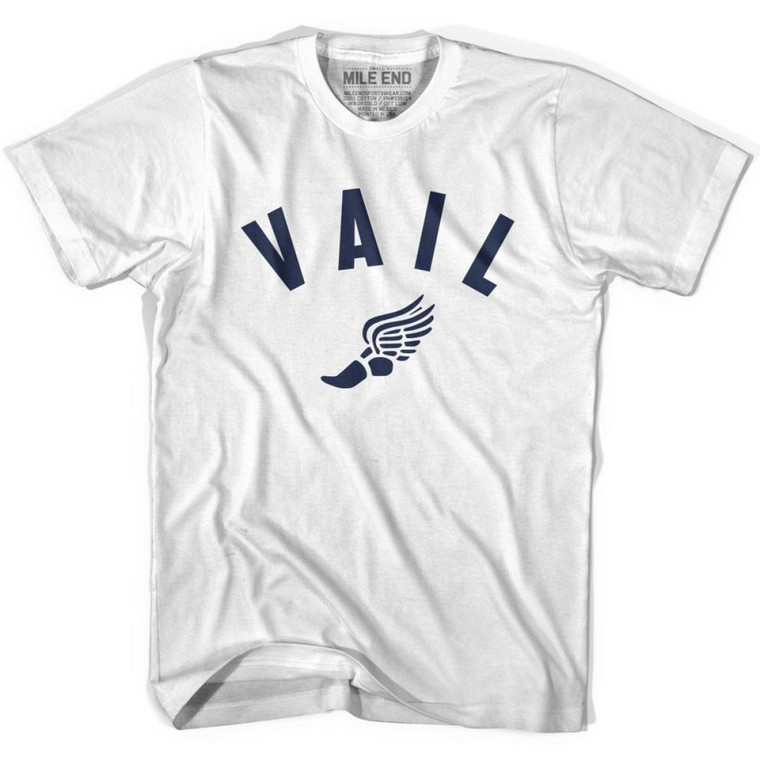 Vail Running Winged Foot Track T-shirt-Adult - White