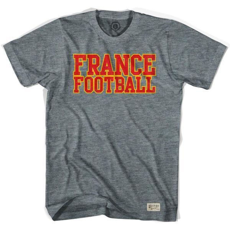 France Football Nation Soccer T-shirt-Athletic Grey