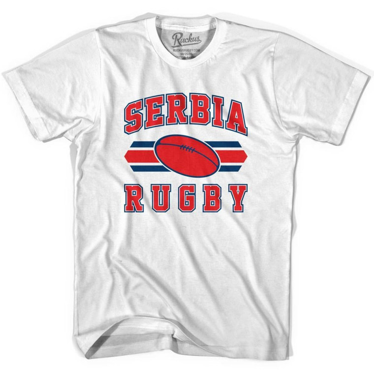 Serbia Rugby Ball 90's Rugby Ball T-shirt - White