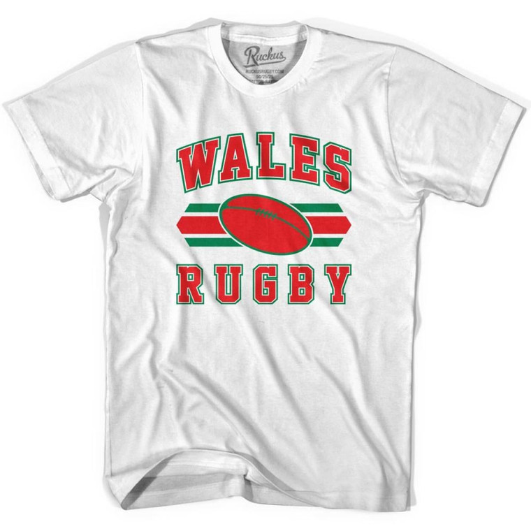 Wales 90's Rugby Ball T-shirt - White