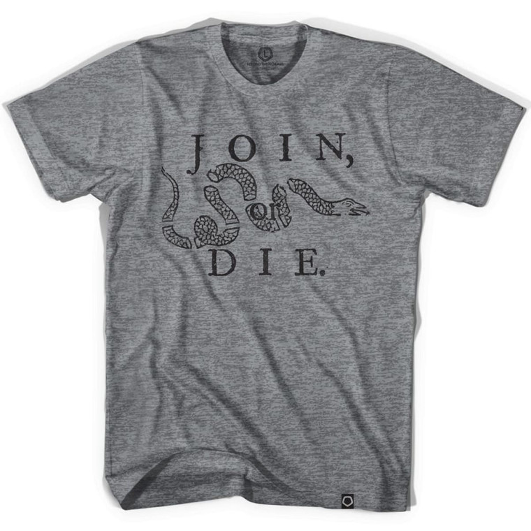 Philadelphia Join or Die Soccer T-shirt-Athletic Grey