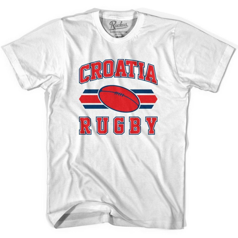 Croatia 90's Rugby Ball T-shirt - White