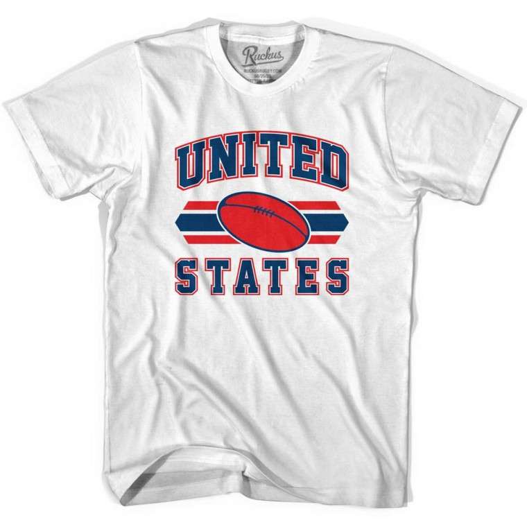 United States 90's Rugby Ball T-shirt - White