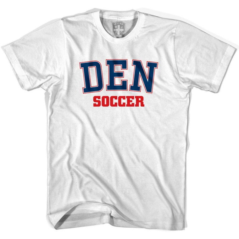 Denmark DEN Soccer Country Code T-shirt - White
