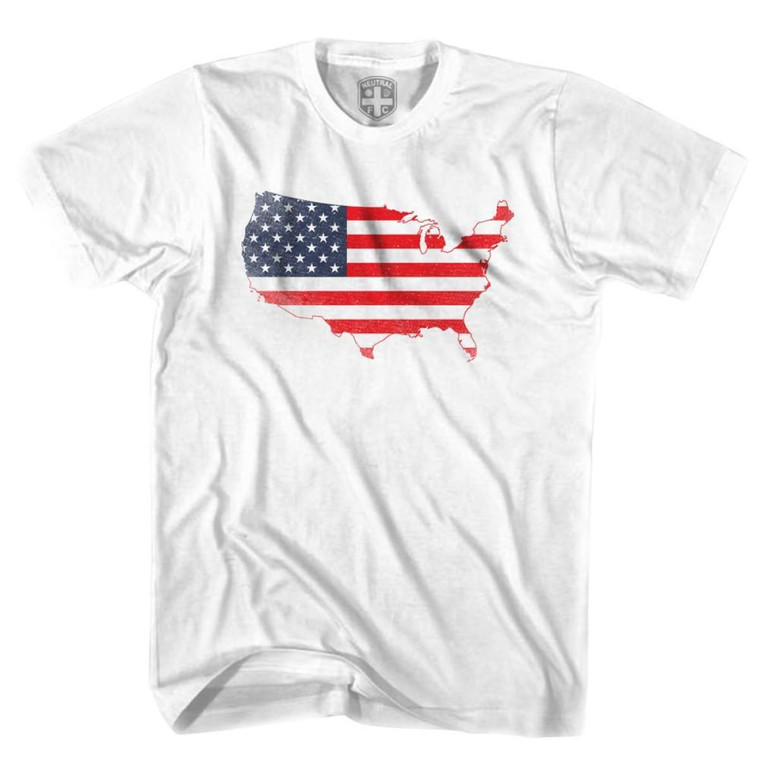 USA American Flag Continental T-shirt - White