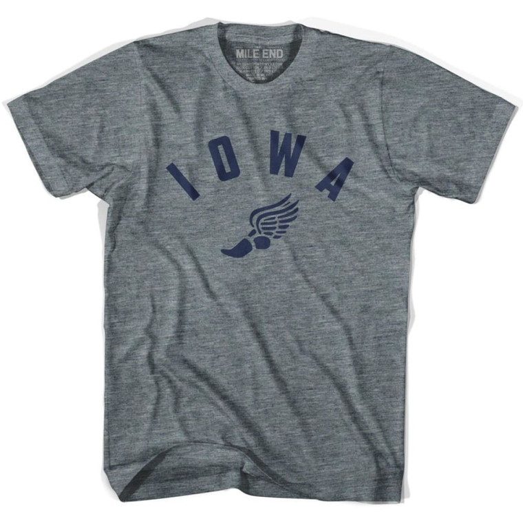 Iowa Running Winged Foot Track T-shirt - Athletic Grey