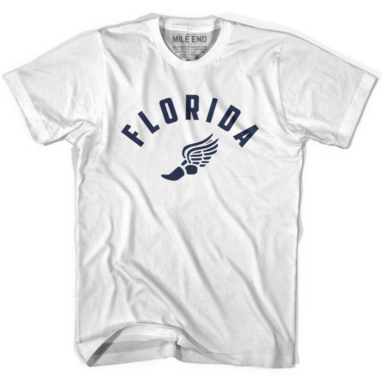 Florida Running Winged Foot Track T-shirt - White