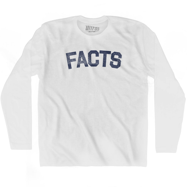 Facts Adult Cotton Long Sleeve T-shirt - White
