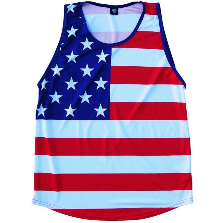 American Flag Sport Tank Made In USA - Red White Blue