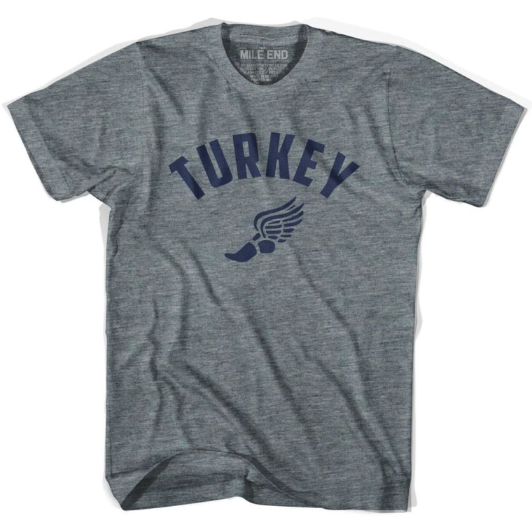 Turkey Running Winged Foot Track T-shirt - Athletic Grey