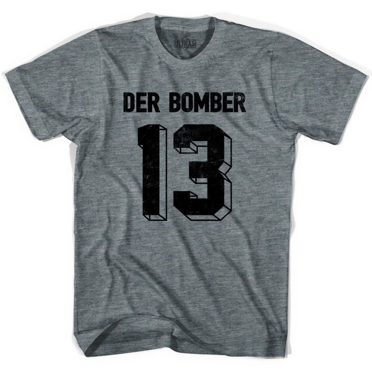 Ultras Gerd Muller Der Bomber 13 Soccer T-shirt-Adult - Athletic Grey