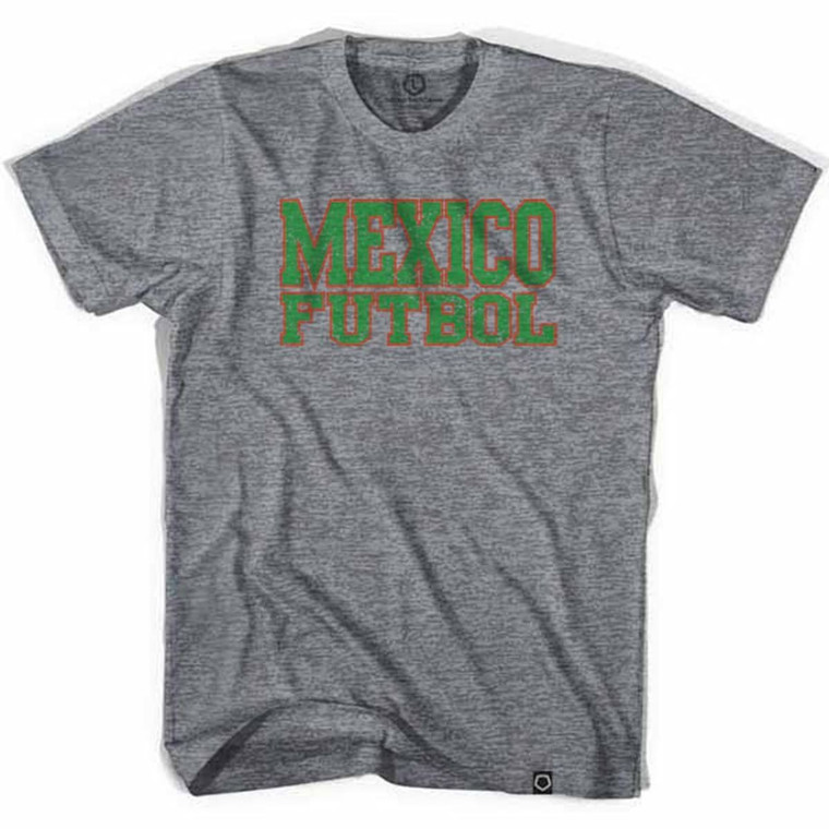 Mexico Futbol Nation Soccer T-shirt-Adult - Athletic Grey